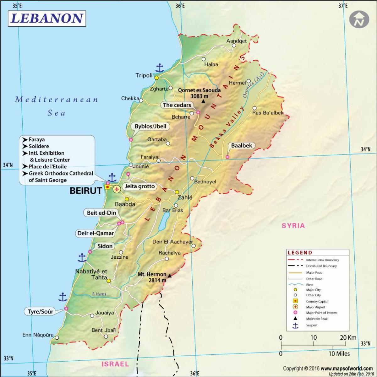 карта древнего Ливана
