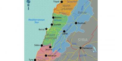 Карта Ливана турист