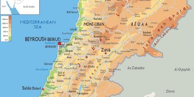 Карта Ливана физической